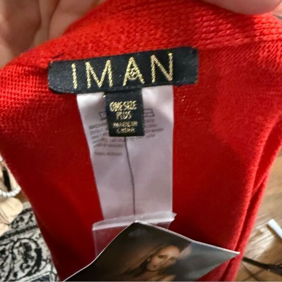 IMAN Soft N' Chic Multi-Wear Sweater Knit Wrap - 779-020 Red NEW poncho - Picture 9 of 15